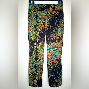 Soft Surroundings Multicolor Black Floral Stretchy Pants Size Small